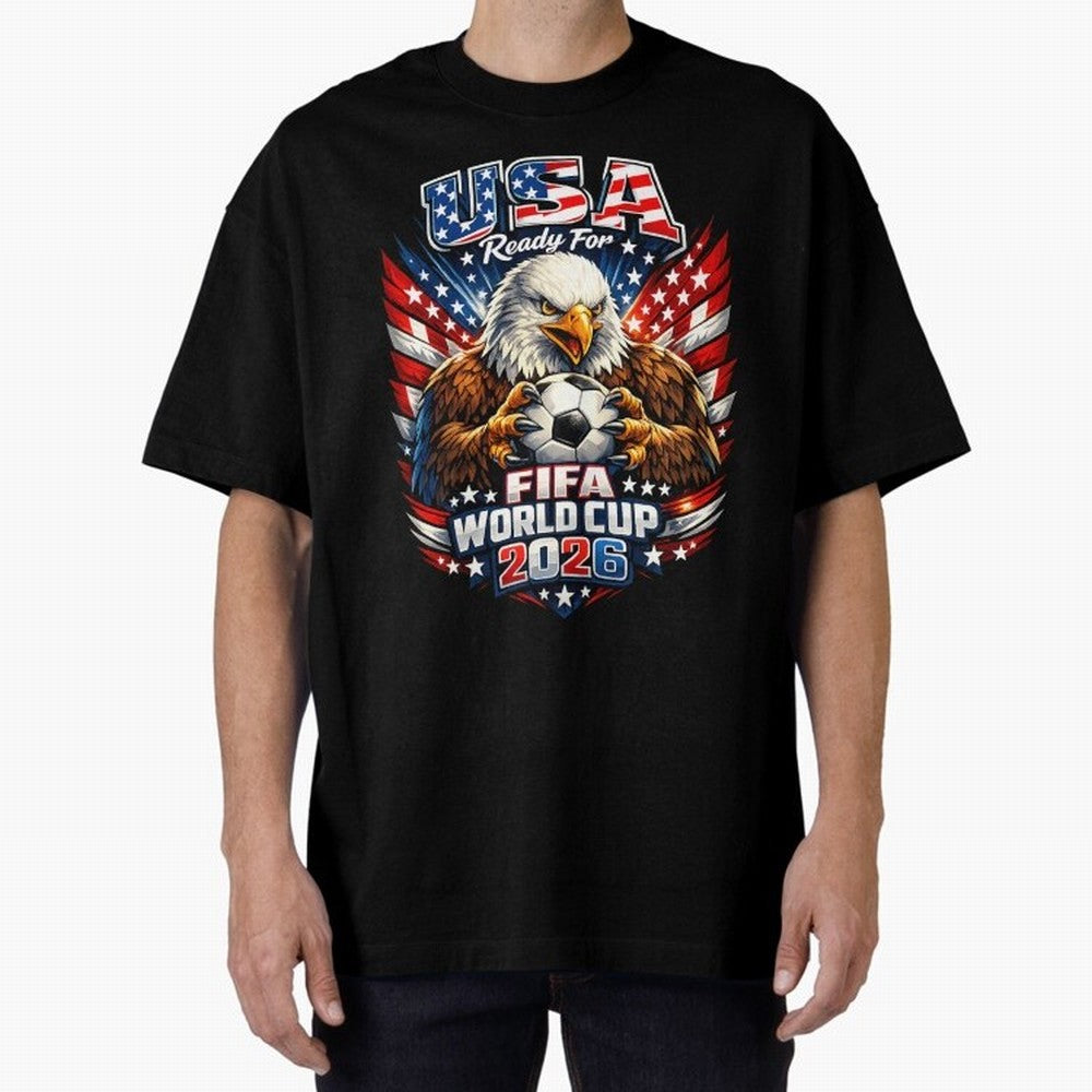 Soccer Pride Design For American Football Fans USA FIFA World Cup 2026 Oversized T-Shirt Honor the Football Icons of the FIFA World Cup 2026 Group Stage Journey through Messi and Cristiano Ronaldo Highlights, Spain Pride, Championship Spirit,