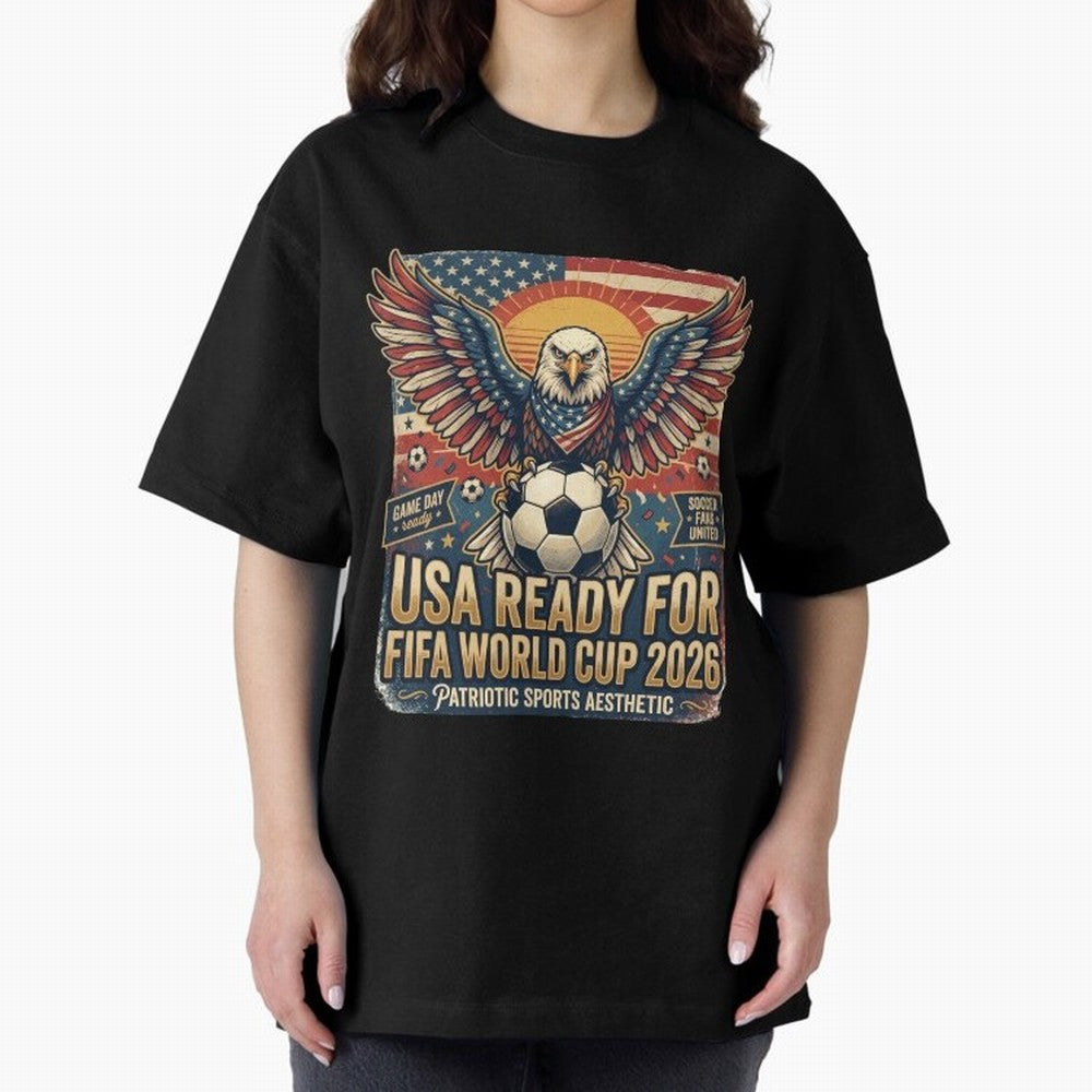 SA FIFA World Cup 2026 Soccer Pride Design For American Football Fans Oversized T-Shirt Show Passion for the Stars of Global Football Passion for FIFA World Cup 2026 Group Stage, Connected to Neymar, England, France and Netherlands, Soccer Culture,