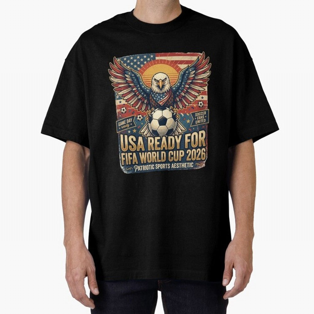 SA FIFA World Cup 2026 Soccer Pride Design For American Football Fans Oversized T-Shirt Show Passion for the Stars of Global Football Passion for FIFA World Cup 2026 Group Stage, Connected to Neymar, England, France and Netherlands, Soccer Culture,