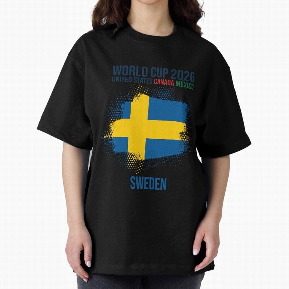 SWEDEN WORLD CUP 2026 Oversized T-Shirt Bring World Football Passion into FIFA World Cup 2026 USA Canada Mexico Spirit, Capturing Brazil, Neymar, Champion Mindset, Group Stage Buzz, Knockout Tension and Passionate Fan Culture; Built for Supporters