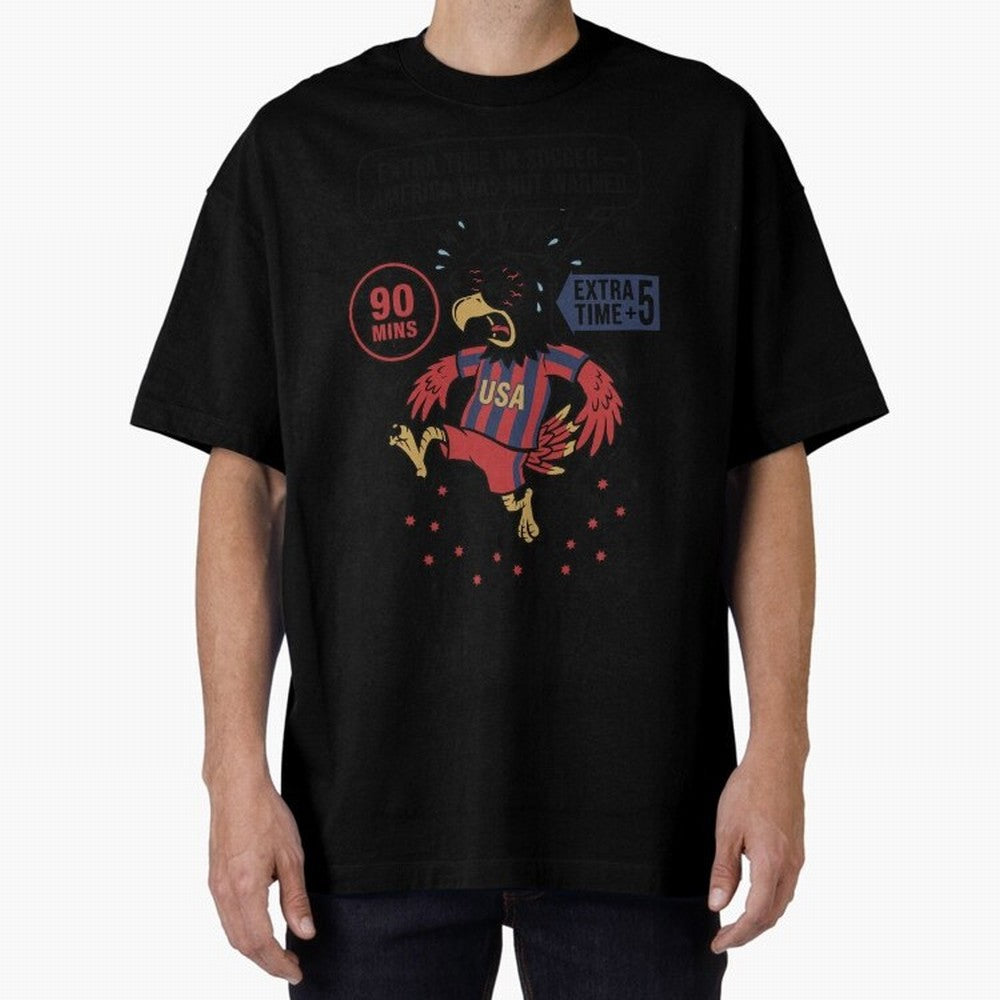 Extra Time ¡ª America Was Not Warned V1 Oversized T-Shirt Support Iconic Players in FIFA World Cup 2026 Group Stage Driven by Cristiano Ronaldo, Portugal Energy, Sports Nostalgia, International Competition, Famous Players and Unforgettable