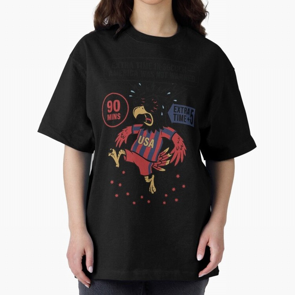 Extra Time ¡ª America Was Not Warned V1 Oversized T-Shirt Support Iconic Players in FIFA World Cup 2026 Group Stage Driven by Cristiano Ronaldo, Portugal Energy, Sports Nostalgia, International Competition, Famous Players and Unforgettable