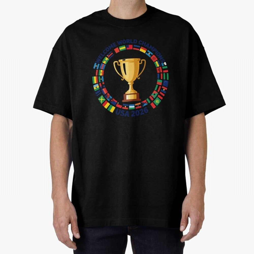 World Cup 2026 Celebration T-Shirt | USA Canada Mexico Soccer Fan Tee Oversized T-Shirt Share FIFA World Cup 2026 for Fans of Neymar and England, Bringing Global Supporter Spirit, Legendary Goals, National Colors and Tournament Celebration; Great
