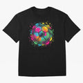 Color Splash Artistic Soccer Ball Design Oversized T-Shirt Carry the Colors and Pride of FIFA World Cup 2026 Group Stage for Fans of Mbappe and France, Bringing Match Day Excitement, Supporter Culture, Golden Goals and Global Football Passion;