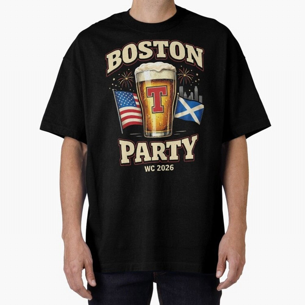Boston T?Party Scotland Football WC 2026 Oversized T-Shirt Join Supporters Worldwide for FIFA World Cup 2026 Group Stage Spirit, Capturing Portugal, Spain and Germany, Messi and Cristiano Ronaldo, Stadium Chants, National Pride, Trophy Dreams and