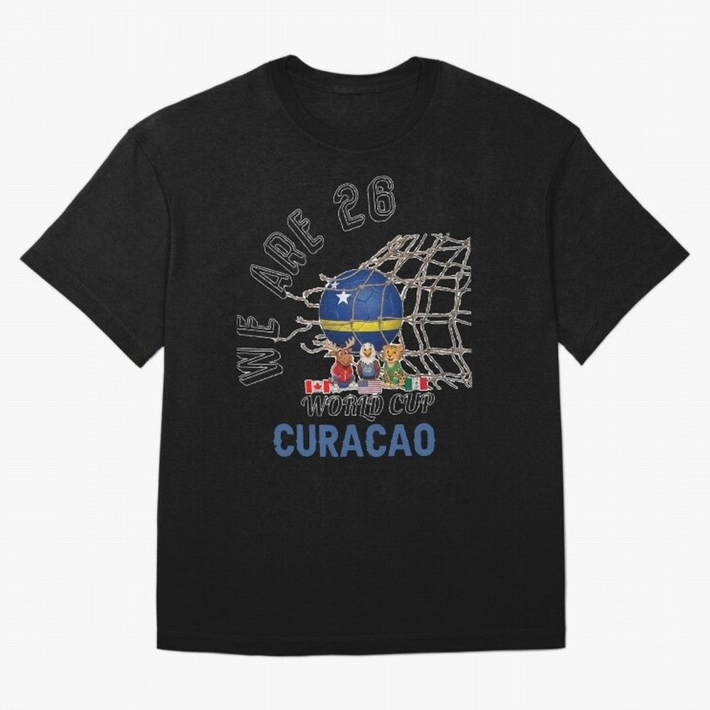 World cup 26 - Curacao Oversized T-Shirt Celebrate Supporters United by Global Football Passion for FIFA World Cup 2026 Group Stage, Highlighting Messi, CR7 and Mbappe, France and Portugal, Champion Mindset, Group Stage Buzz, Knockout Tension and