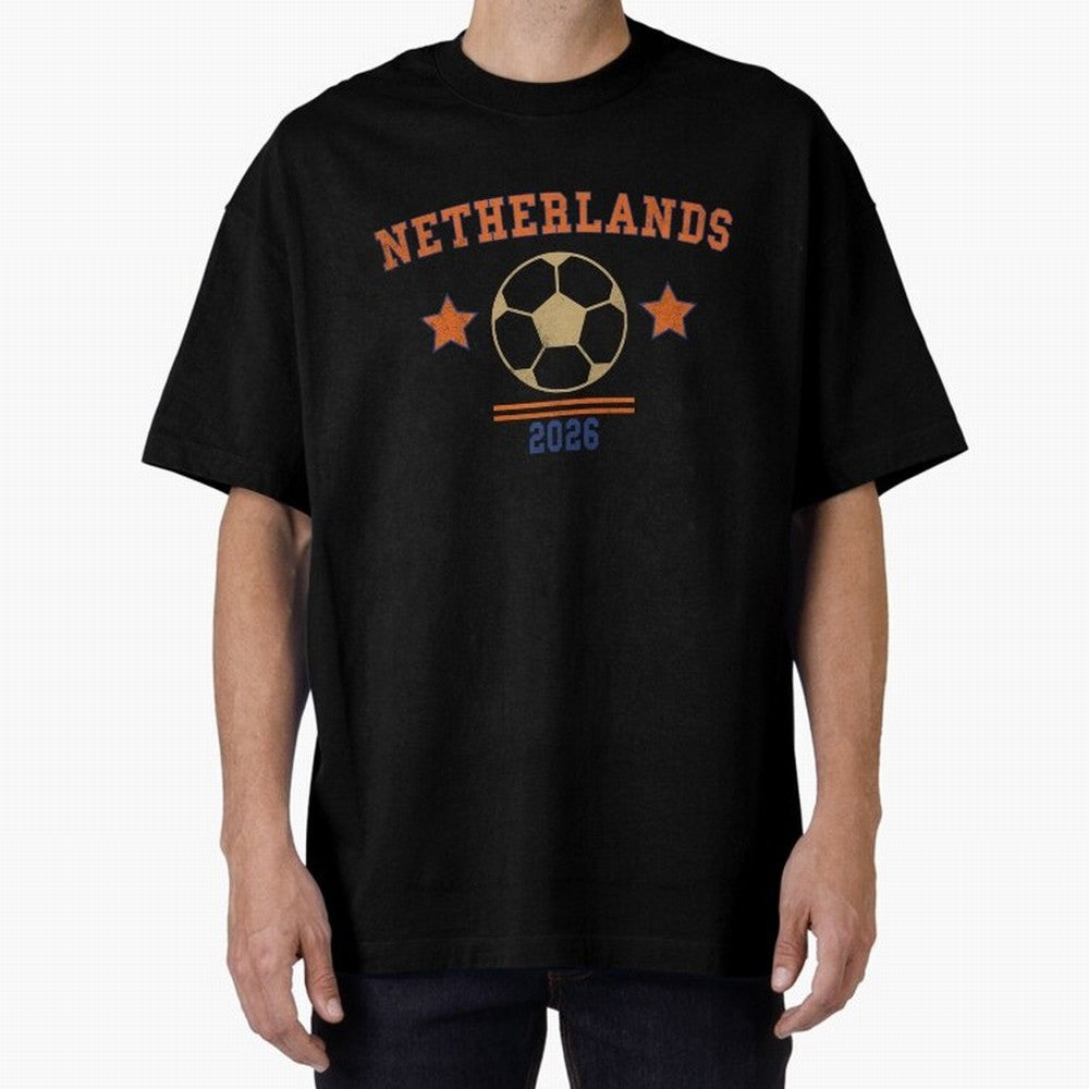 Netherlands ¡ª Vintage Soccer Tee Oversized T-Shirt Celebrate Rivalries and Pride in the FIFA World Cup 2026 Journey through CR7 and Messi Highlights, Argentina, France and Brazil Pride, Retro Football Energy, Iconic Rivalries, Trophy Chase Drama