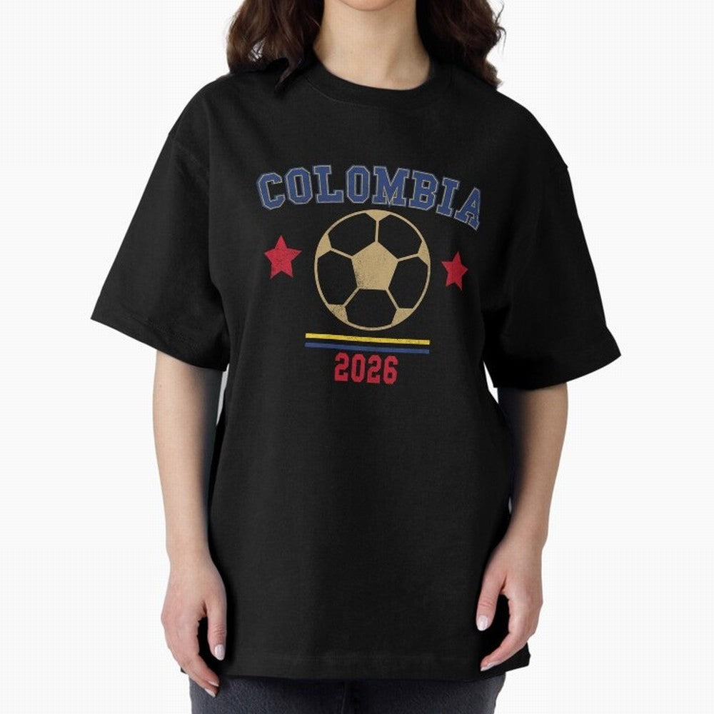 Colombia ¡ª Vintage Soccer Tee Oversized T-Shirt Get Ready for the FIFA World Cup 2026 Journey through Cristiano Ronaldo, Haaland and CR7 Highlights, France and Portugal Pride, Vintage Soccer Flavor, Modern Football Stars, National Flags and Final