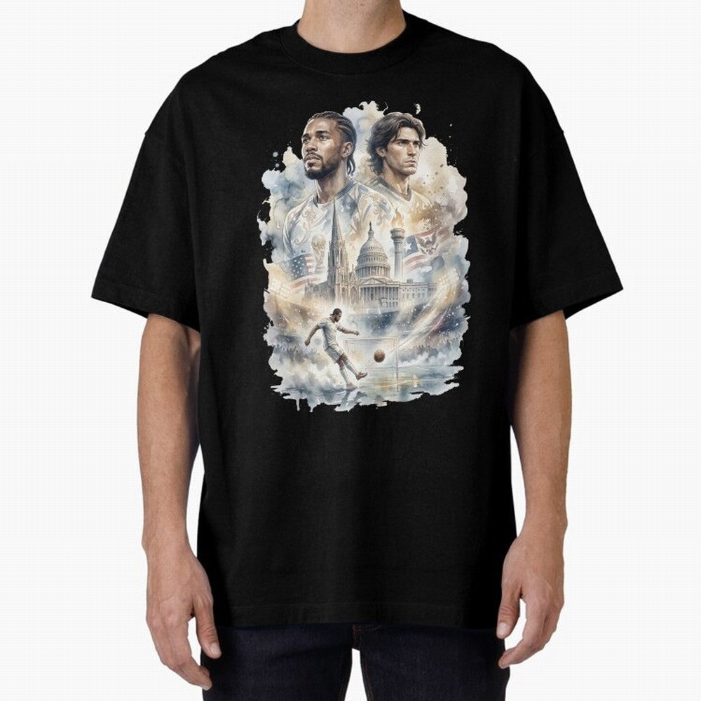 FIFA 2026 America Players Oversized T-Shirt Experience the FIFA World Cup 2026 Journey through Messi and Cristiano Ronaldo Highlights, Argentina and Brazil Pride, Goal Celebration Energy, Supporter Heritage, Football Icons and Worldwide Tournament