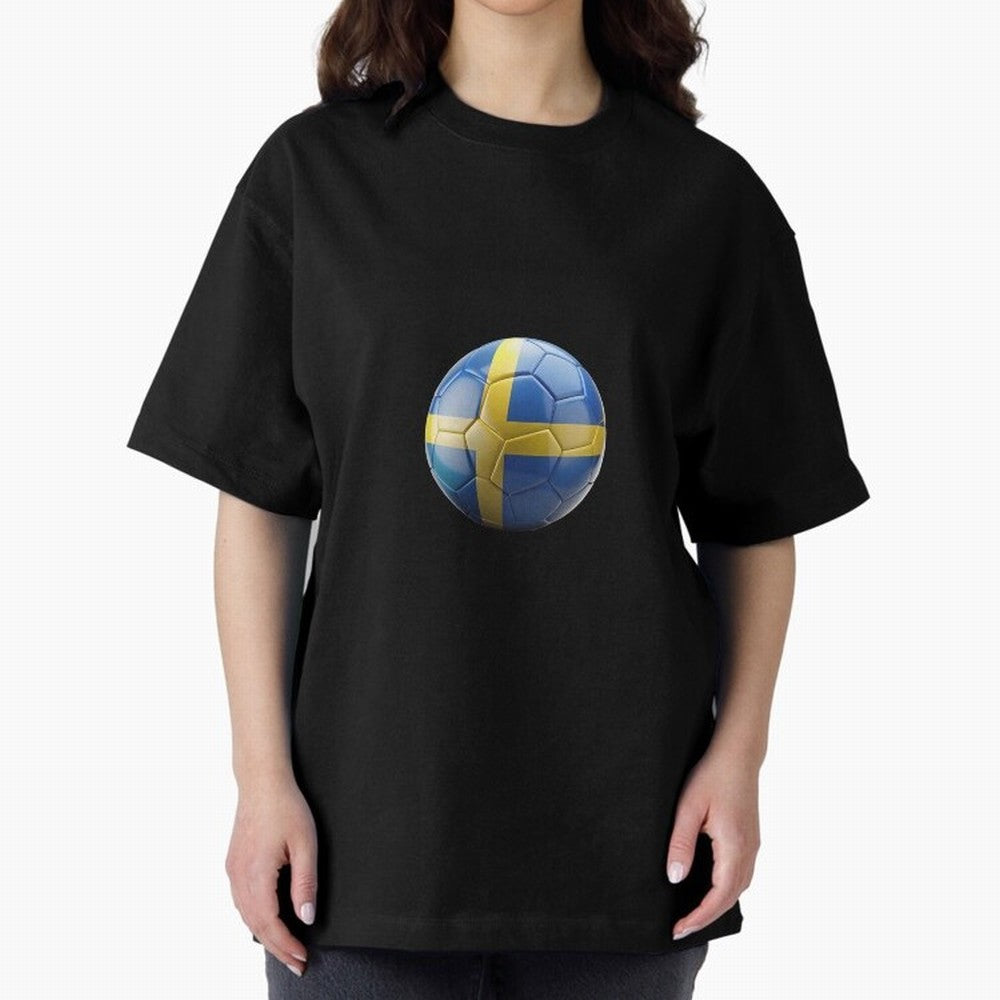Sweden Football Oversized T-Shirt Show Match Day Excitement for FIFA World Cup 2026 Group Stage Spirit, Centered on Brazil, CR7, Fan Favorite Moments, National Team Passion, Big Match Drama and Soccer History; Great for Supporters Who Love