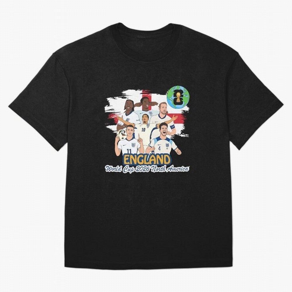 England Soccer Stars World Cup 2026 North America Oversized T-Shirt Bring Champion Energy into FIFA World Cup 2026 Featuring CR7, Brazil Energy, Sports Nostalgia, International Competition, Famous Players and Unforgettable Victories; Ideal for