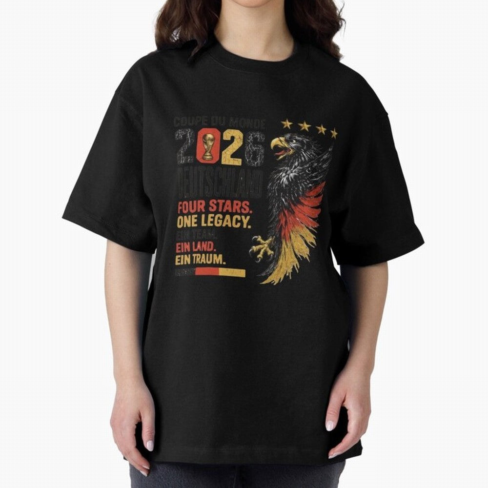 Germany Soccer World Cup 2026 Eagle Vintage Design Oversized T-Shirt Bring International Match Energy to FIFA World Cup 2026 Group Stage Spirit, Connected to Netherlands, Messi and Cristiano Ronaldo, Worldwide Fan Energy, Dramatic Goals, Stadium