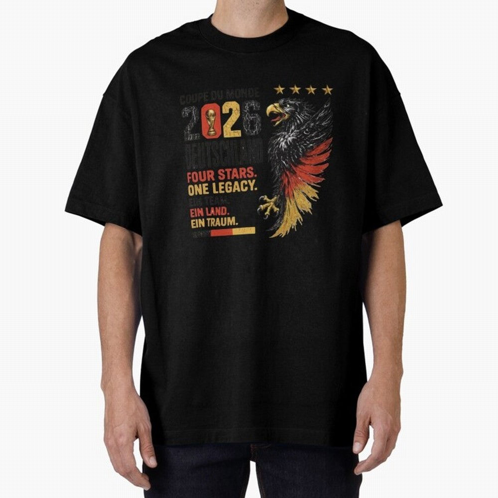 Germany Soccer World Cup 2026 Eagle Vintage Design Oversized T-Shirt Bring International Match Energy to FIFA World Cup 2026 Group Stage Spirit, Connected to Netherlands, Messi and Cristiano Ronaldo, Worldwide Fan Energy, Dramatic Goals, Stadium