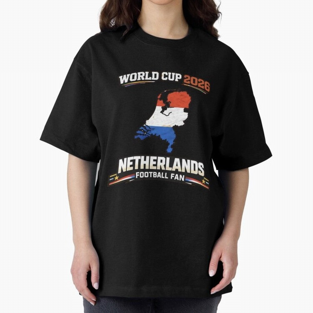 Netherlands Football Fan World Cup 2026 - Dutch Map Vintage Art Oversized T-Shirt Join the Global Buzz around FIFA World Cup 2026 USA Canada Mexico Spirit, Made for Argentina and Brazil, Cristiano Ronaldo, Football Festival Excitement, Trophy