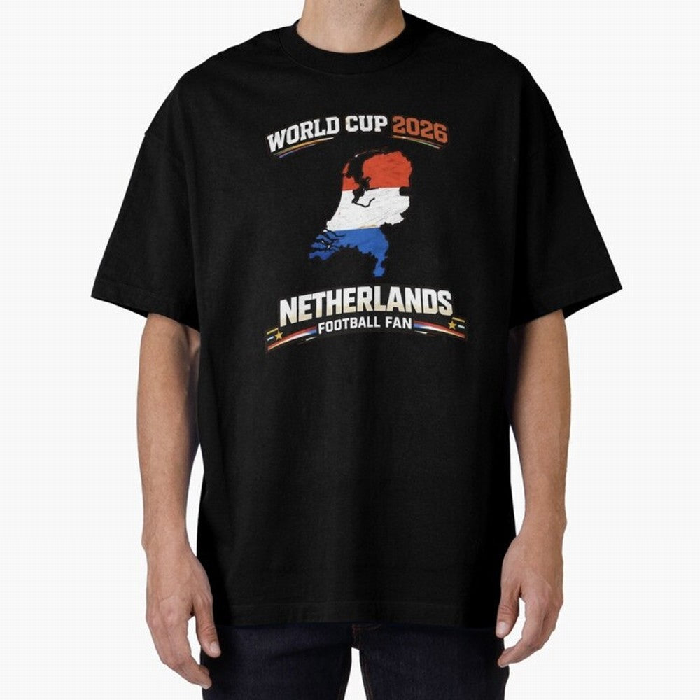 Netherlands Football Fan World Cup 2026 - Dutch Map Vintage Art Oversized T-Shirt Join the Global Buzz around FIFA World Cup 2026 USA Canada Mexico Spirit, Made for Argentina and Brazil, Cristiano Ronaldo, Football Festival Excitement, Trophy