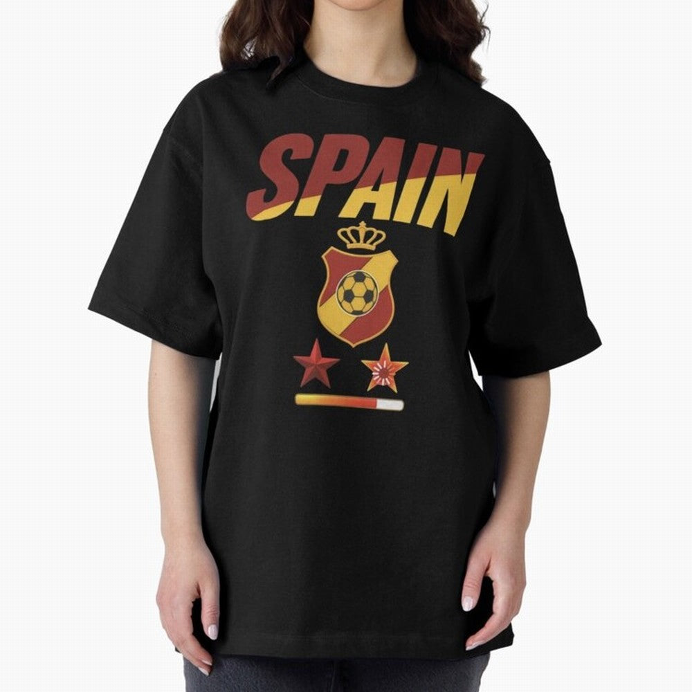 Spain Football World Cup 2026 - La Roja Stars Loading Oversized T-Shirt Support the Legends of Global Football Passion for FIFA World Cup 2026 Group Stage, Centered on Cristiano Ronaldo, Haaland and CR7, England and Germany, Championship Spirit,