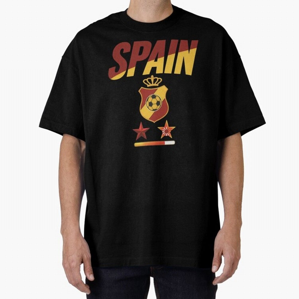 Spain Football World Cup 2026 - La Roja Stars Loading Oversized T-Shirt Support the Legends of Global Football Passion for FIFA World Cup 2026 Group Stage, Centered on Cristiano Ronaldo, Haaland and CR7, England and Germany, Championship Spirit,