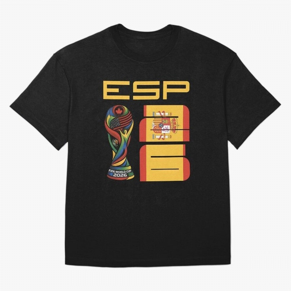 Spain Soccer World Cup 2026 Fan Art - ESP La Roja Oversized T-Shirt Make Memories around Match Day Hype around FIFA World Cup 2026 USA Canada Mexico, Mbappe, Argentina and Brazil, Global Supporter Spirit, Legendary Goals, National Colors and