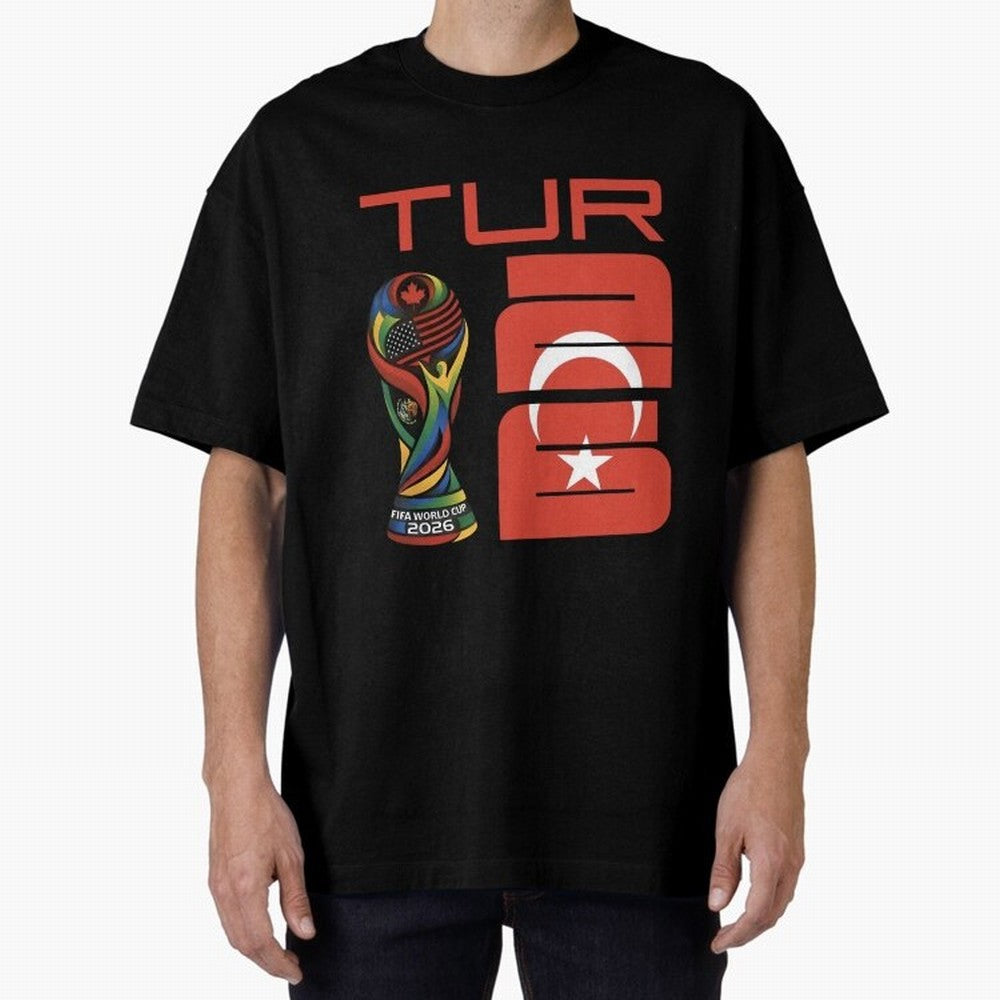 Turkey Football World Cup 2026 Fan Design Oversized T-Shirt Celebrate Classic Football Spirit in the FIFA World Cup 2026 USA Canada Mexico Journey through Neymar Highlights, Spain Pride, Champion Mindset, Group Stage Buzz, Knockout Tension and
