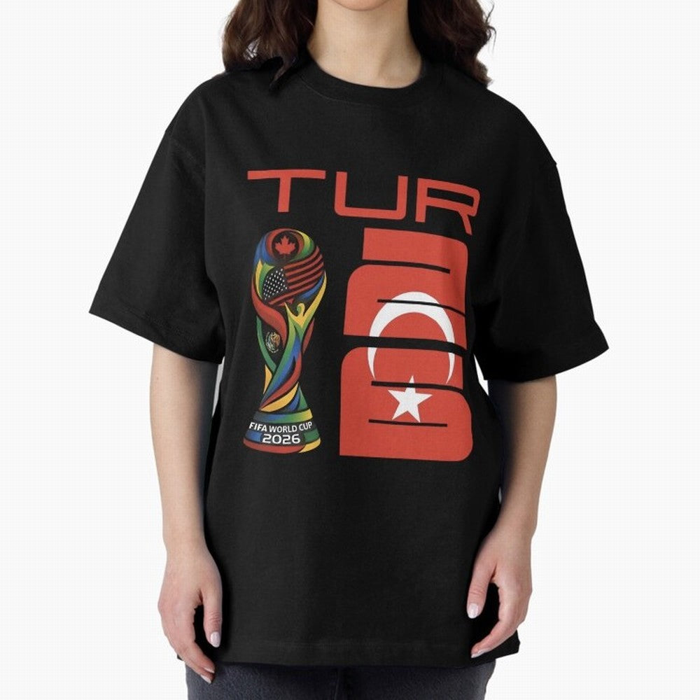 Turkey Football World Cup 2026 Fan Design Oversized T-Shirt Celebrate Classic Football Spirit in the FIFA World Cup 2026 USA Canada Mexico Journey through Neymar Highlights, Spain Pride, Champion Mindset, Group Stage Buzz, Knockout Tension and