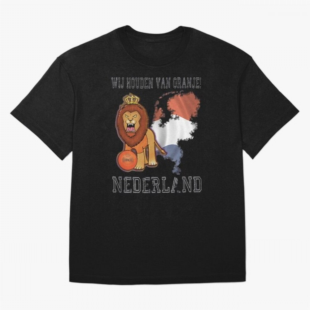 Dutch Pride Lion - Netherlands Football Fans Oranje Oversized T-Shirt Show Up for the Glory of Match Day Hype around FIFA World Cup 2026, CR7 and Messi, Portugal, Spain and Germany, Vintage Soccer Flavor, Modern Football Stars, National Flags and