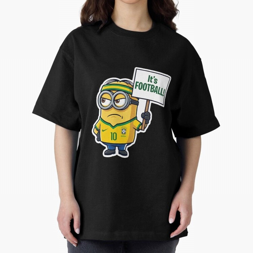 It's Football! - Funny Brazil Soccer Meme (Soccer v Football) v2 Oversized T-Shirt Bring a Champion Mindset to FIFA World Cup 2026 Group Stage for Fans of CR7 and Messi and Argentina, France and Brazil, Bringing Stadium Chants, National Pride,