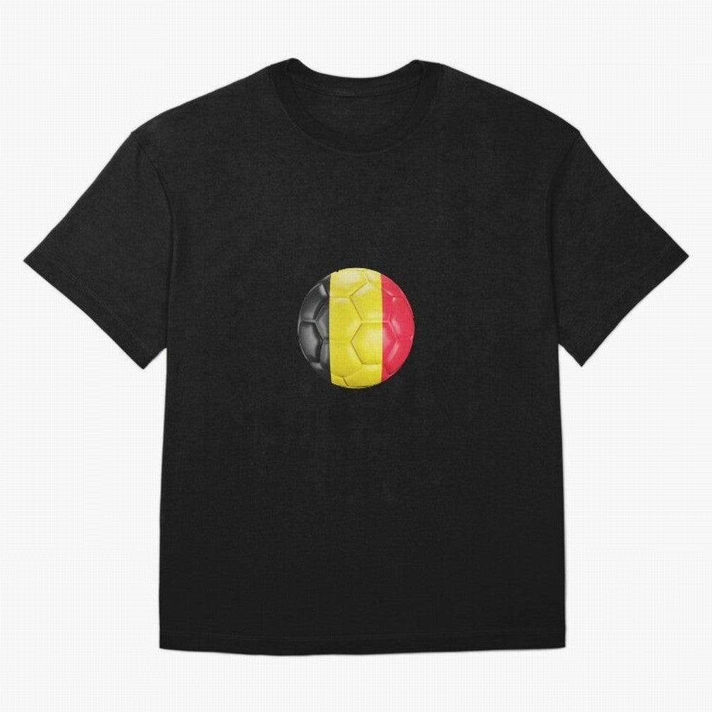 Belgium Football Ball Oversized T-Shirt Bring Supporter Culture to the FIFA World Cup 2026 USA Canada Mexico Journey through Messi Highlights, Spain Pride, Soccer Culture, Superstar Moments, National Team Dreams and Competitive Fire; Great for