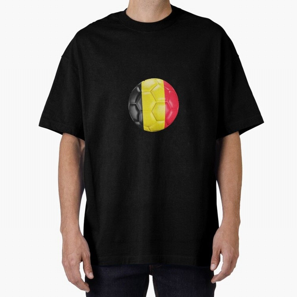Belgium Football Ball Oversized T-Shirt Bring Supporter Culture to the FIFA World Cup 2026 USA Canada Mexico Journey through Messi Highlights, Spain Pride, Soccer Culture, Superstar Moments, National Team Dreams and Competitive Fire; Great for