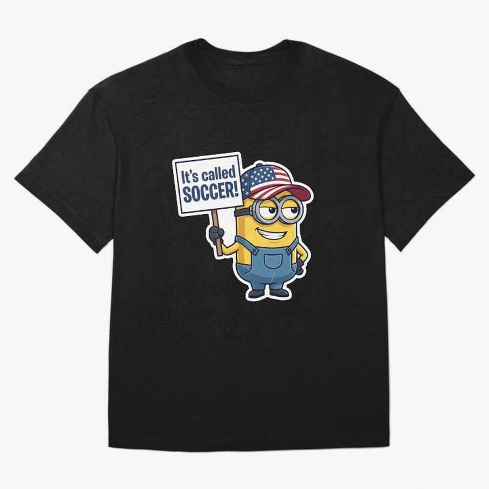 It's Called Soccer! - Funny US Football Meme (Soccer v Football) v1 Oversized T-Shirt Carry the Colors and Pride of Global Football Passion for FIFA World Cup 2026 Group Stage, Centered on Messi, CR7 and Mbappe, Argentina, Vintage Soccer Flavor,
