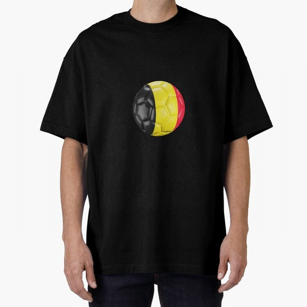 Belgium Football Oversized T-Shirt Honor the Beautiful Game during FIFA World Cup 2026 for Fans of Messi and England, France and Netherlands, Bringing Sports Nostalgia, International Competition, Famous Players and Unforgettable Victories; Made for