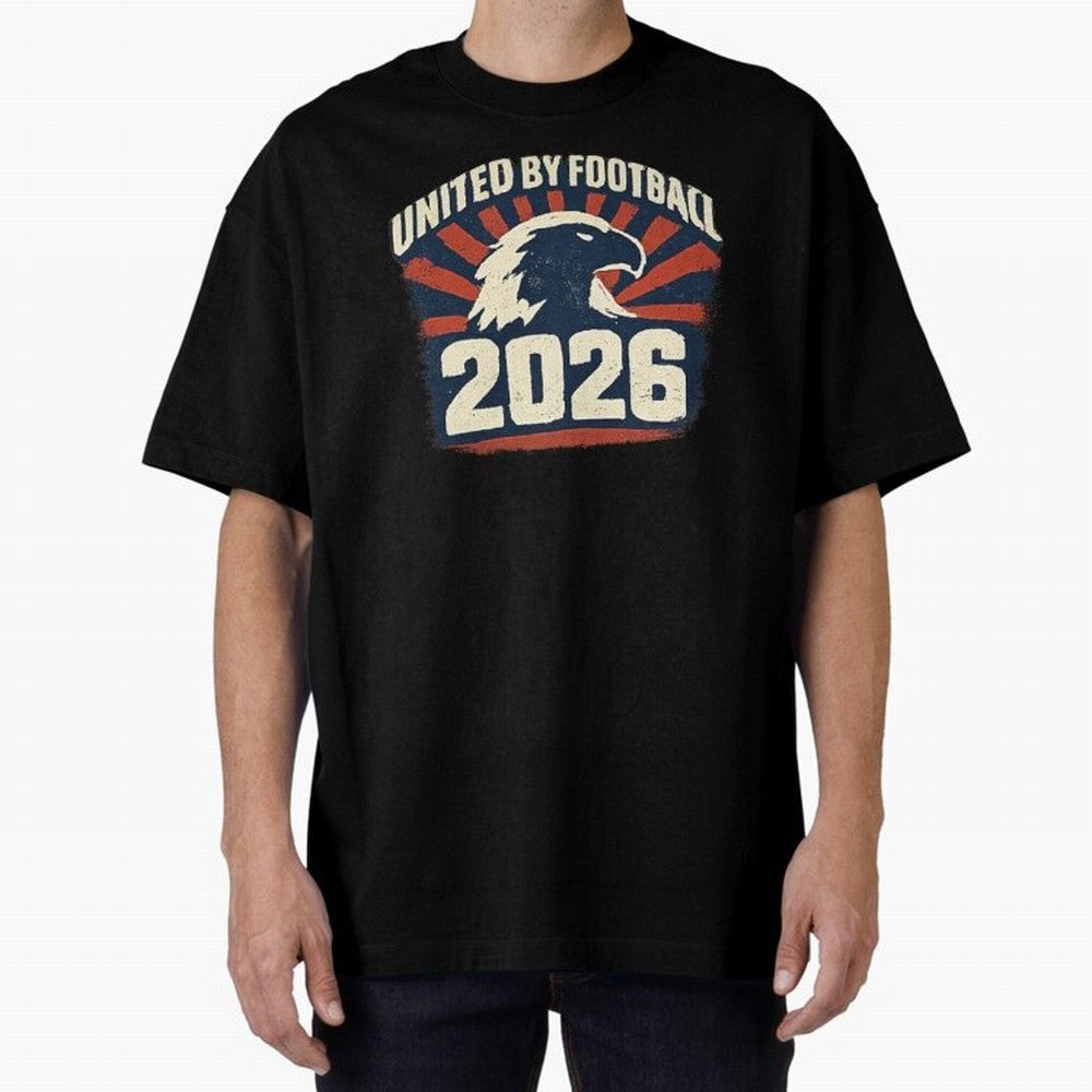 United By Football 2026 Vintage Soccer Fan USA T-Shirt Oversized T-Shirt Make Every Kick Count in Match Day Hype around FIFA World Cup 2026, Mbappe, England and Germany, Retro Football Energy, Iconic Rivalries, Trophy Chase Drama and Stadium
