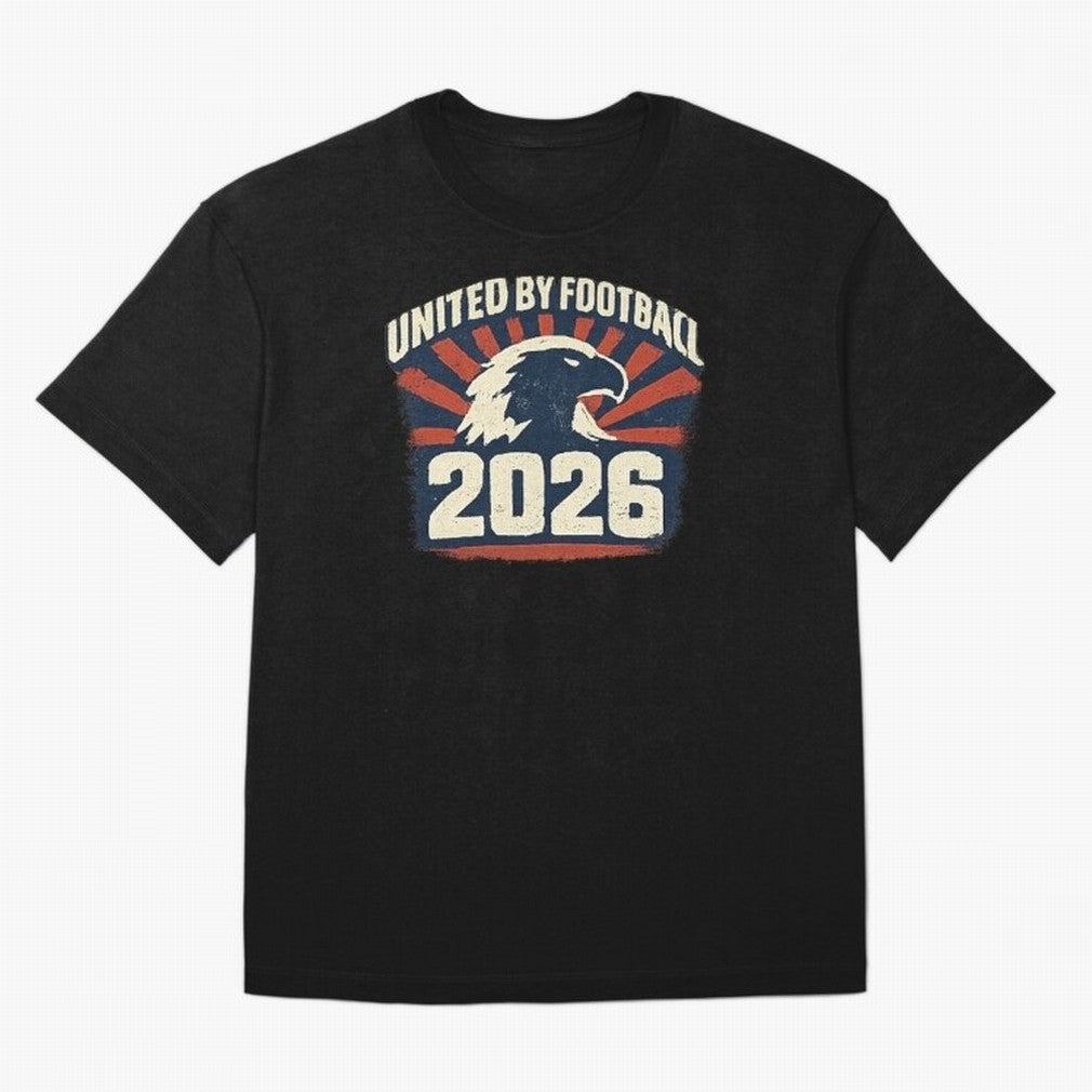 United By Football 2026 Vintage Soccer Fan USA T-Shirt Oversized T-Shirt Make Every Kick Count in Match Day Hype around FIFA World Cup 2026, Mbappe, England and Germany, Retro Football Energy, Iconic Rivalries, Trophy Chase Drama and Stadium