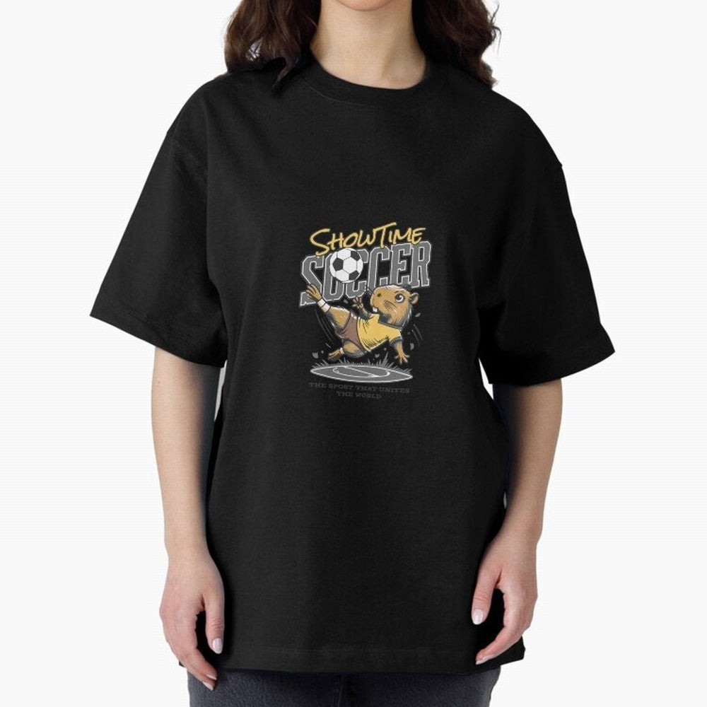 Capybara Playing Soccer Football Gray Vibes Oversized T-Shirt Bring a Champion Mindset to FIFA World Cup 2026 Group Stage Spirit, Connected to Portugal, Neymar, Tournament Hype, Historic Matchups, Family Viewing Parties and Global Sports Pride;