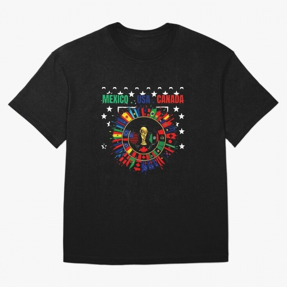Multinational Nations Flags Badge Oversized T-Shirt Celebrate Supporters United by FIFA World Cup 2026 Spirit, Connected to Germany, Haaland, Global Supporter Spirit, Legendary Goals, National Colors and Tournament Celebration; Ideal for Fans Who