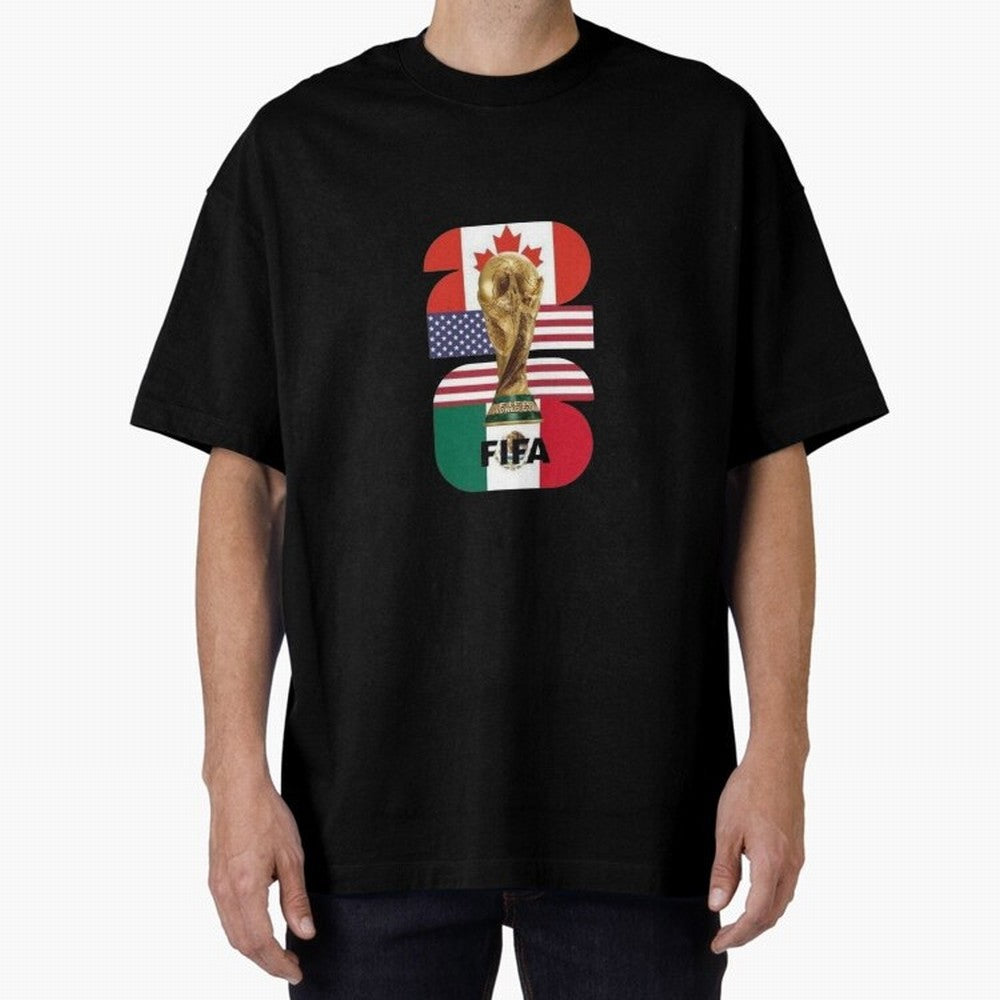 Three Nations Host Trophy Vertical Oversized T-Shirt Represent Fans Who Live for the FIFA World Cup 2026 USA Canada Mexico Journey through Haaland Highlights, Netherlands Pride, Global Supporter Spirit, Legendary Goals, National Colors and