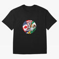 Host Trio Flags Circular Emblem Oversized T-Shirt Experience FIFA World Cup 2026 Group Stage Centered on Cristiano Ronaldo, Brazil, Portugal and Argentina Energy, Match Day Excitement, Supporter Culture, Golden Goals and Global Football Passion;