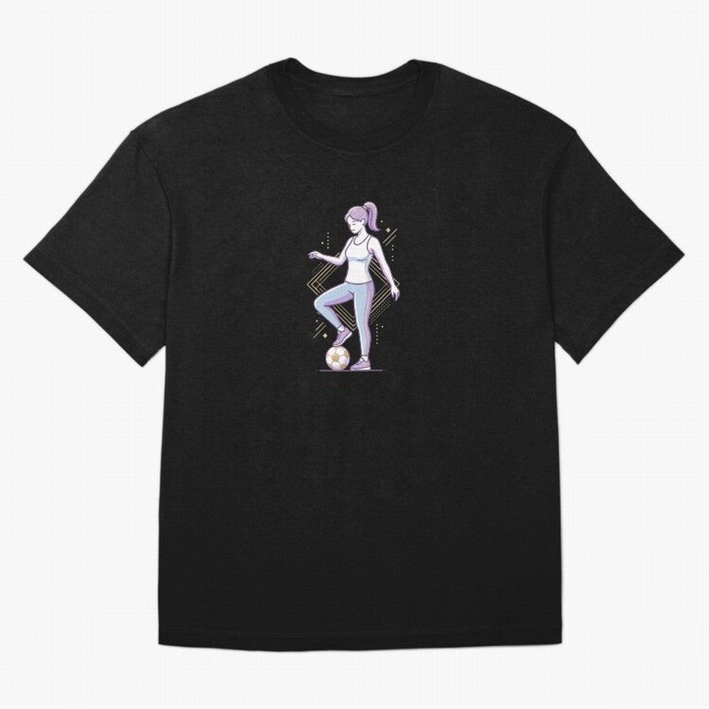 Female Soccer Player Athlete Line Art Oversized T-Shirt Carry the Dream of FIFA World Cup 2026 Group Stage Capturing Neymar, Brazil Energy, Worldwide Fan Energy, Dramatic Goals, Stadium Lights and Championship Celebrations; Built for Supporters