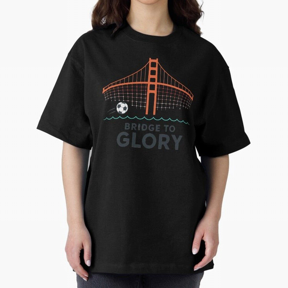 Bridge to Glory Oversized T-Shirt Follow FIFA World Cup 2026 Group Stage for Fans of Mbappe and Argentina, Bringing Stadium Memories, Football Loyalty, International Chants and Championship Tradition; Great for Supporters Who Love Legendary