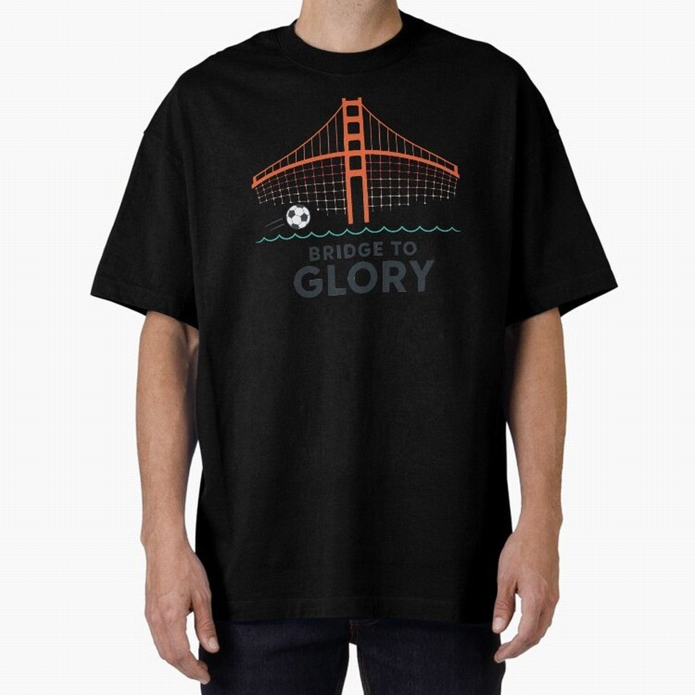 Bridge to Glory Oversized T-Shirt Follow FIFA World Cup 2026 Group Stage for Fans of Mbappe and Argentina, Bringing Stadium Memories, Football Loyalty, International Chants and Championship Tradition; Great for Supporters Who Love Legendary