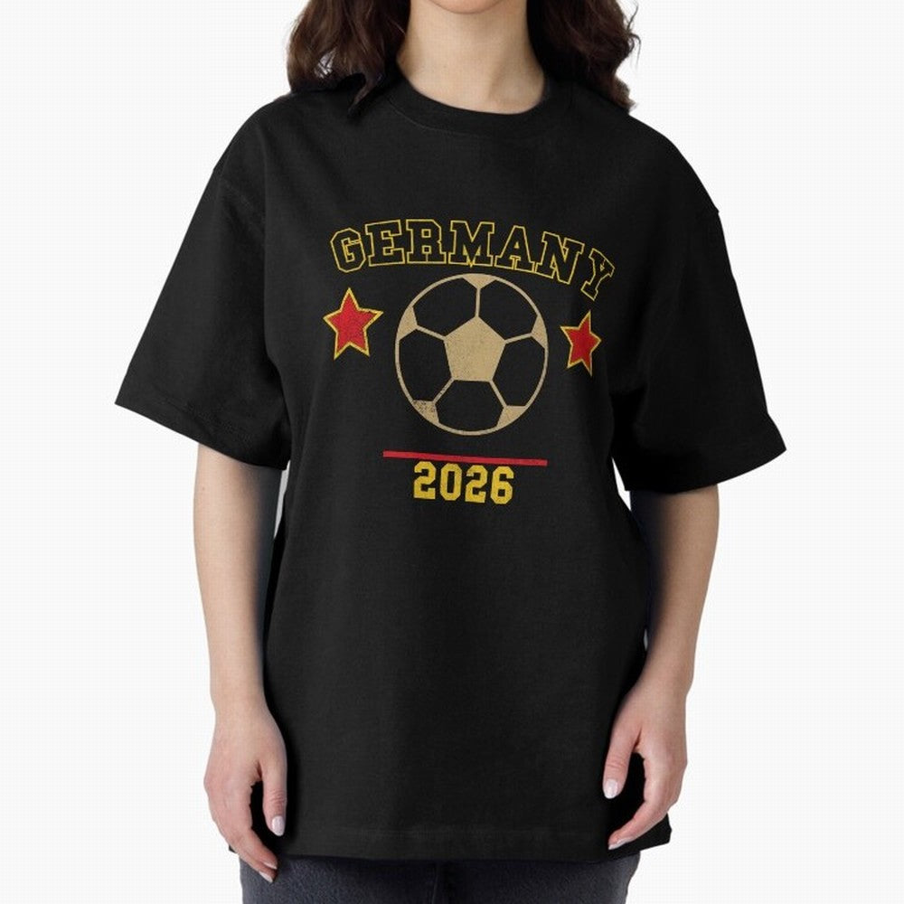 Germany 2026 ¡ª Vintage Soccer Tee Oversized T-Shirt Make Every Match About FIFA World Cup 2026 Filled with CR7 and Messi, Argentina and Brazil Energy, Stadium Chants, National Pride, Trophy Dreams and Unforgettable Football Memories; Ideal for