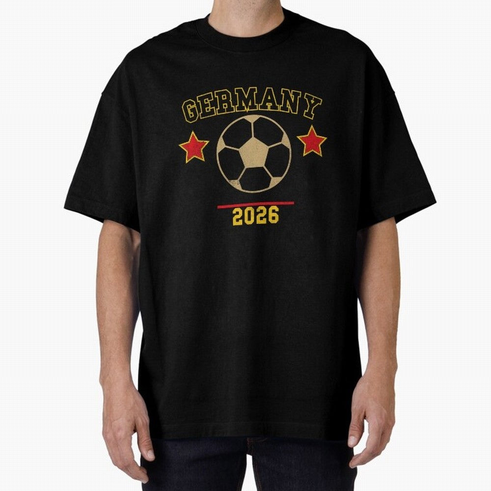 Germany 2026 ¡ª Vintage Soccer Tee Oversized T-Shirt Make Every Match About FIFA World Cup 2026 Filled with CR7 and Messi, Argentina and Brazil Energy, Stadium Chants, National Pride, Trophy Dreams and Unforgettable Football Memories; Ideal for