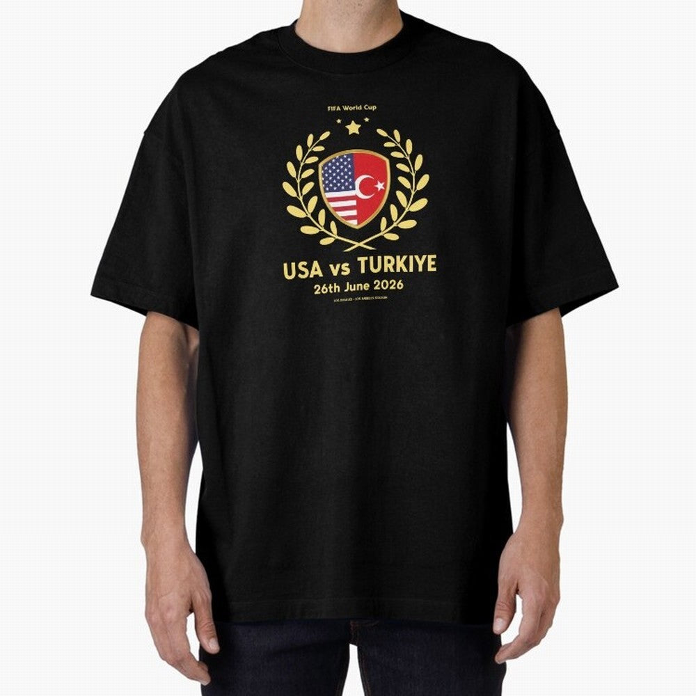 Copy of FIFA World Cup - USA v Turkiye Oversized T-Shirt Live the Energy of FIFA World Cup 2026 Group Stage Spirit, Celebrating Brazil, Portugal and Argentina, Haaland and Mbappe, Stadium Chants, National Pride, Trophy Dreams and Unforgettable