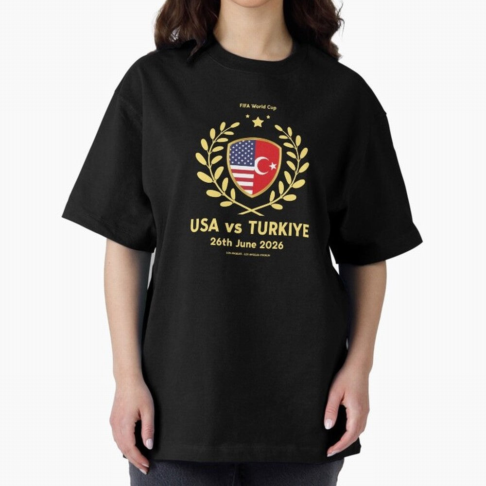 Copy of FIFA World Cup - USA v Turkiye Oversized T-Shirt Live the Energy of FIFA World Cup 2026 Group Stage Spirit, Celebrating Brazil, Portugal and Argentina, Haaland and Mbappe, Stadium Chants, National Pride, Trophy Dreams and Unforgettable