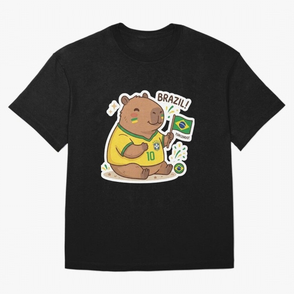 Capivara Torcedora Oversized T-Shirt Join Supporters Worldwide for FIFA World Cup 2026 Group Stage for Fans of Neymar, Haaland and Cristiano Ronaldo and Argentina and Brazil, Bringing Tournament Hype, Historic Matchups, Family Viewing Parties and