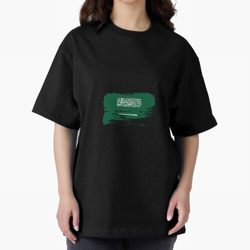 Saudi Arabia Oversized T-Shirt Celebrate the Biggest Stage of Match Day Hype around FIFA World Cup 2026 Group Stage, Messi and Cristiano Ronaldo, Spain, Championship Spirit, Famous Goals, Roaring Crowds and International Football Unity; Ideal for