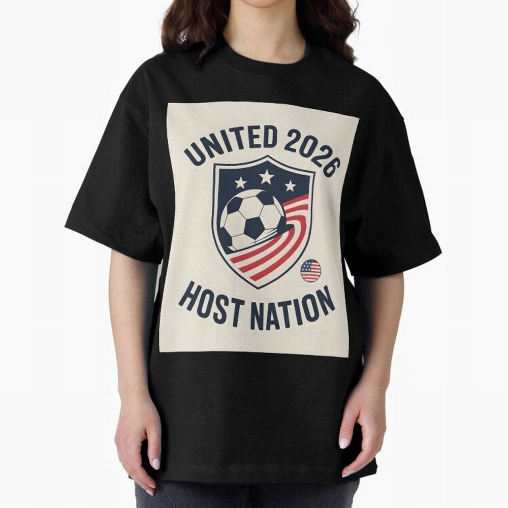 United 2026 USA World Cup Host Nation Soccer Crest T-Shirt Oversized T-Shirt Show Passion for the Stars of FIFA World Cup 2026 Featuring CR7, Portugal, Spain and Germany Energy, Stadium Memories, Football Loyalty, International Chants and