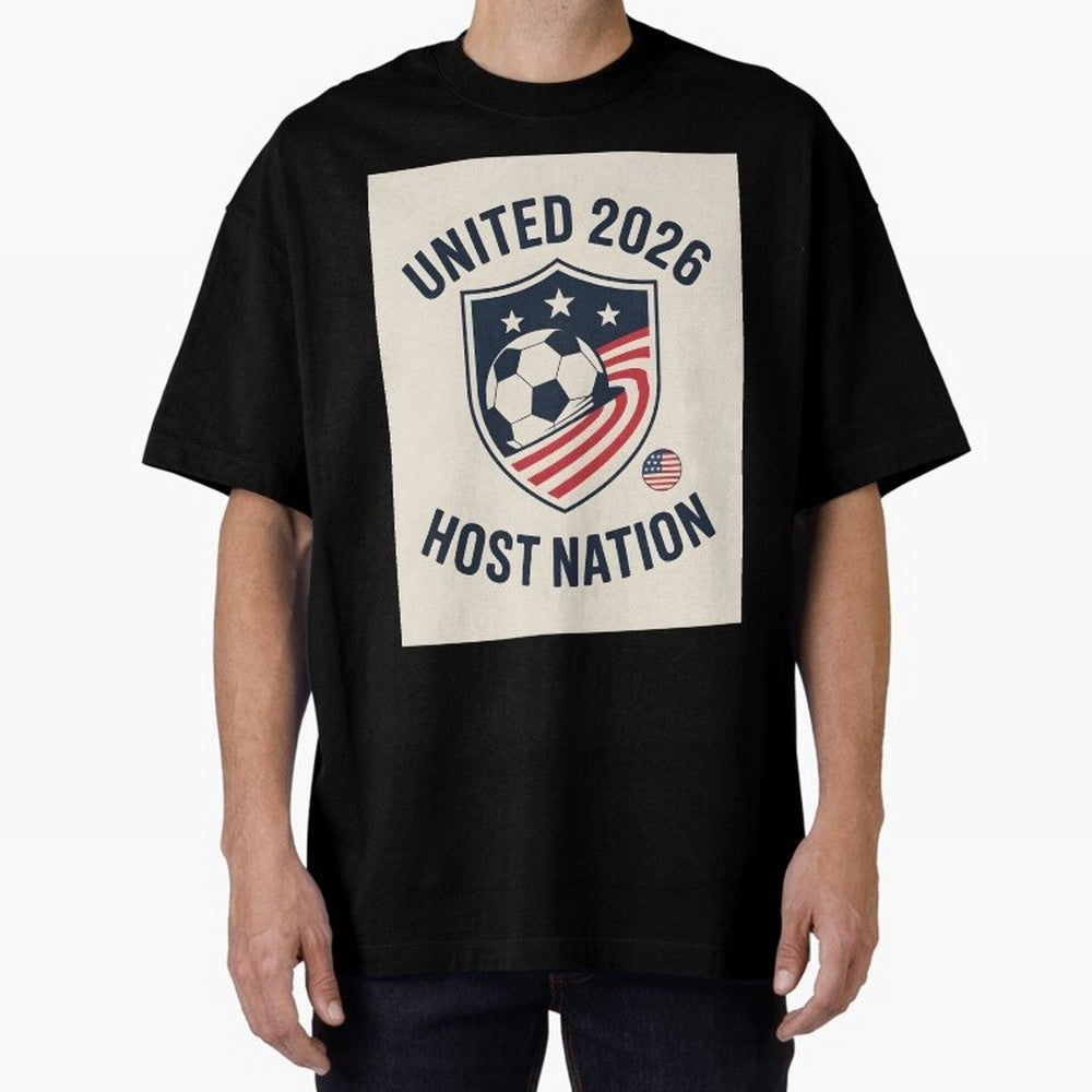 United 2026 USA World Cup Host Nation Soccer Crest T-Shirt Oversized T-Shirt Show Passion for the Stars of FIFA World Cup 2026 Featuring CR7, Portugal, Spain and Germany Energy, Stadium Memories, Football Loyalty, International Chants and