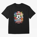 2026 World Cup Soccer Flags Graphic Oversized T-Shirt Remember FIFA World Cup 2026 USA Canada Mexico for Fans of Messi, CR7 and Mbappe and Argentina and Brazil, Bringing Global Supporter Spirit, Legendary Goals, National Colors and Tournament