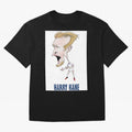 Harry Kane Caricature Print Oversized T-Shirt Enjoy the Biggest Football Party of FIFA World Cup 2026 Group Stage for Fans of Cristiano Ronaldo and Portugal, Spain and Germany, Bringing Worldwide Fan Energy, Dramatic Goals, Stadium Lights and