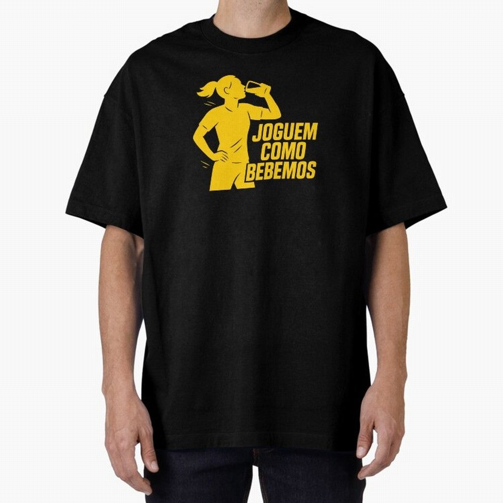 Joguem Como Bebemos Women World Cup 2026 Oversized T-Shirt Celebrate Rivalries and Pride in FIFA World Cup 2026 USA Canada Mexico for Fans of Cristiano Ronaldo, Haaland and CR7 and Portugal, Spain and Germany, Bringing Football Festival Excitement,